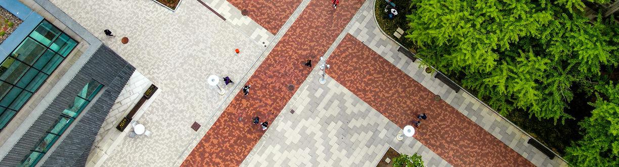 A drone shot of the 皇冠体育 campus.